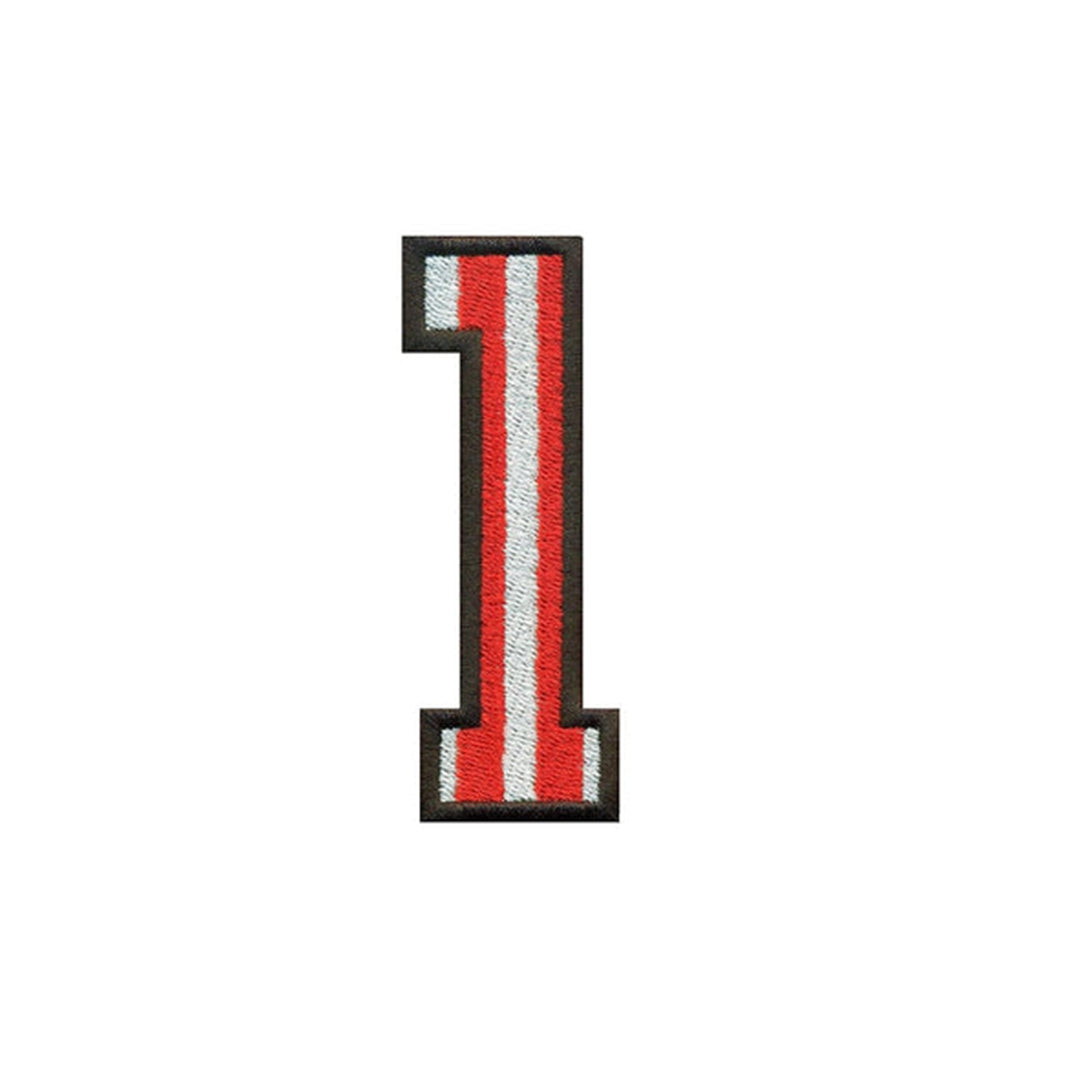 Model Wear Patches Number Style Embroidery Applique Decoration for Clothes - Red/White (0)