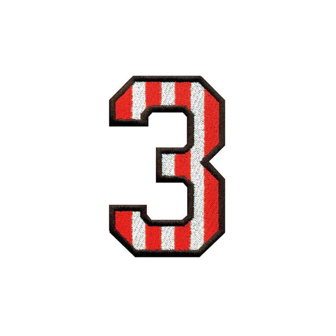 Model Wear Patches Number Style Embroidery Applique Decoration for Clothes - Red/White (0)