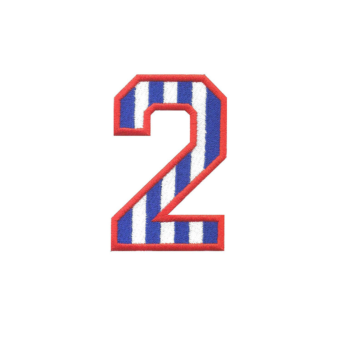 Model Wear Patches Number Style Embroidery Applique Decoration for Clothes - Blue/White (0)