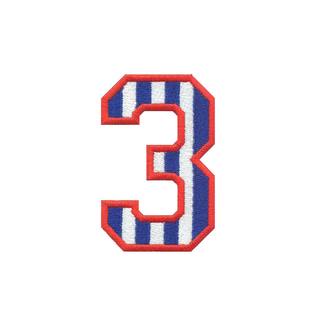 Model Wear Patches Number Style Embroidery Applique Decoration for Clothes - Blue/White (0)
