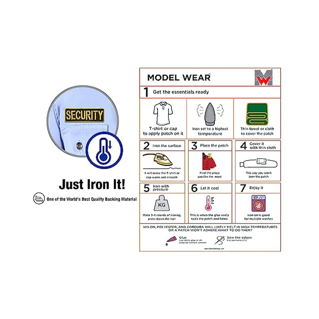 Model Wear - Security Rectangle Embroidered Appliques Patch