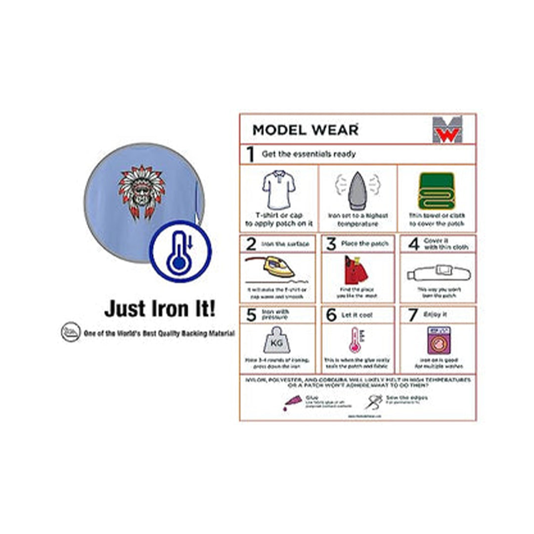 Model Wear - Indian Head Embroidery Emblem Appliques Patches