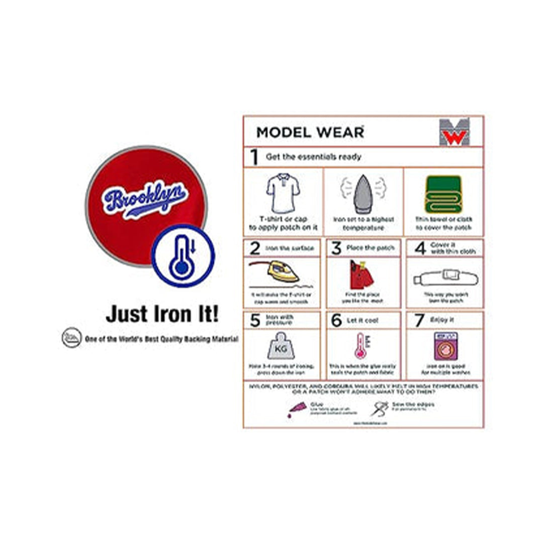 Model Wear - Brooklyn Contour Embroidery Emblem Appliques Patches