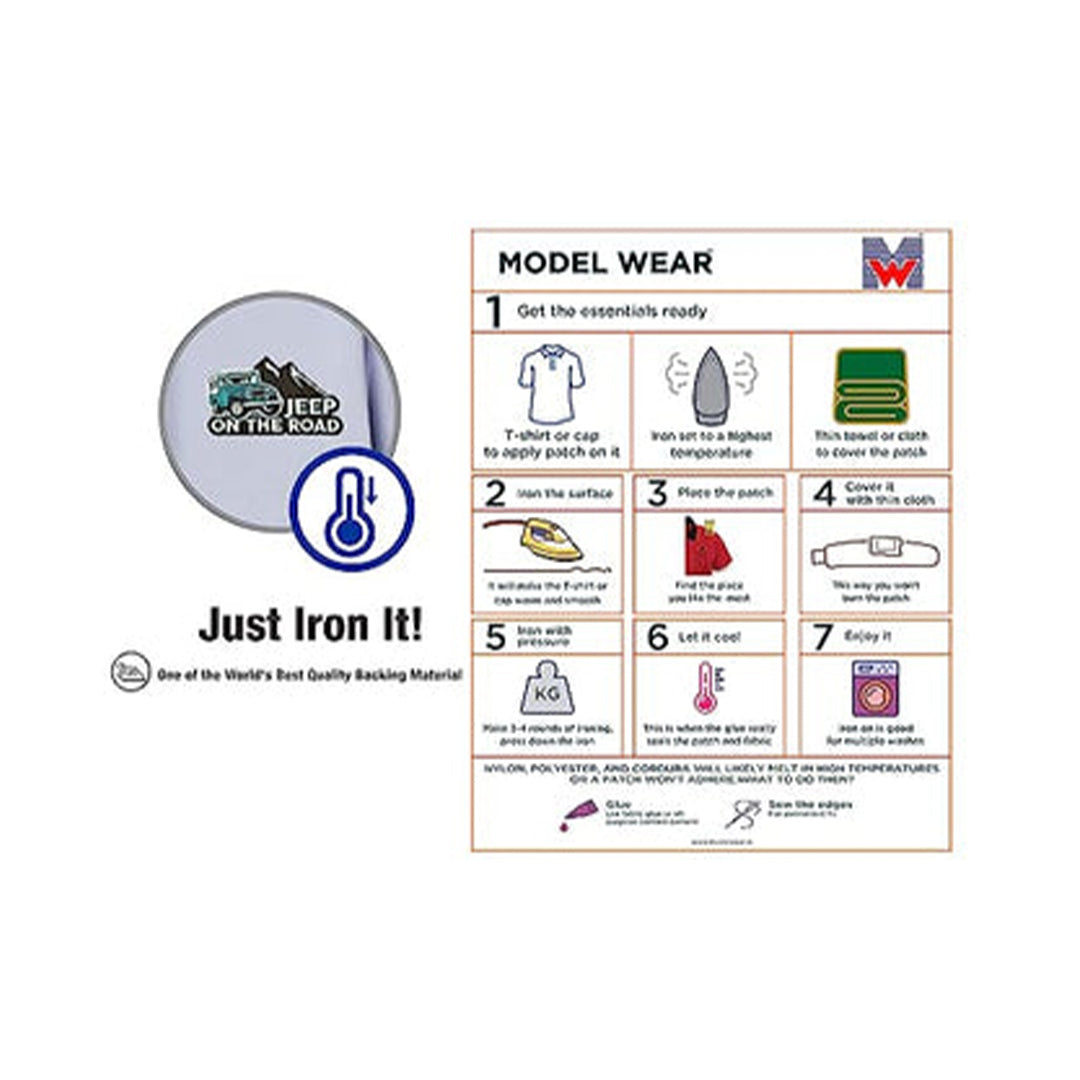 Model Wear Patches Vehicle Style Embroidery Applique Decoration for Clothes - Jeep ON The Road