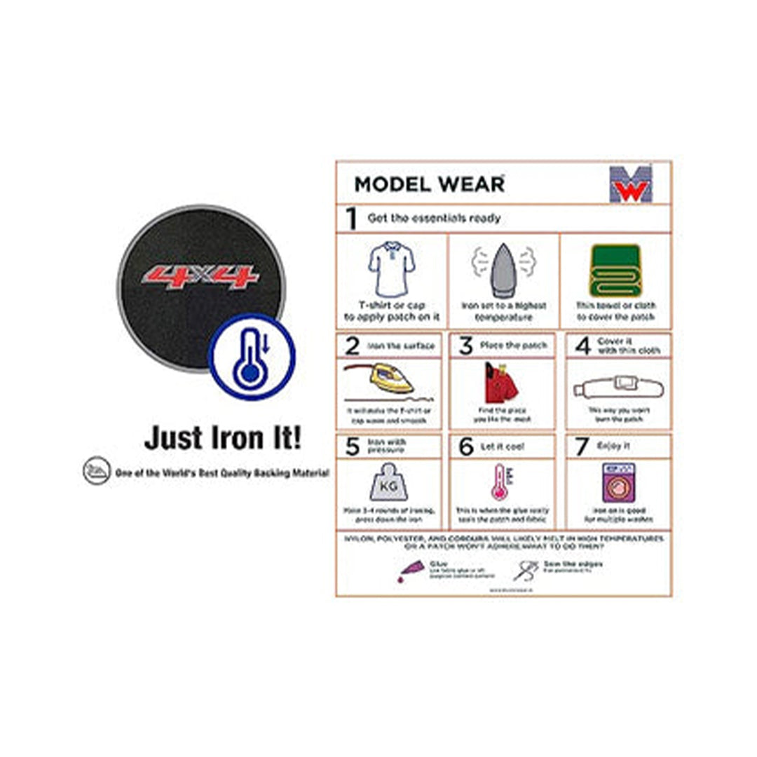 Model Wear Patches Vehicle Style Embroidery Applique Decoration for Clothes - 4X4
