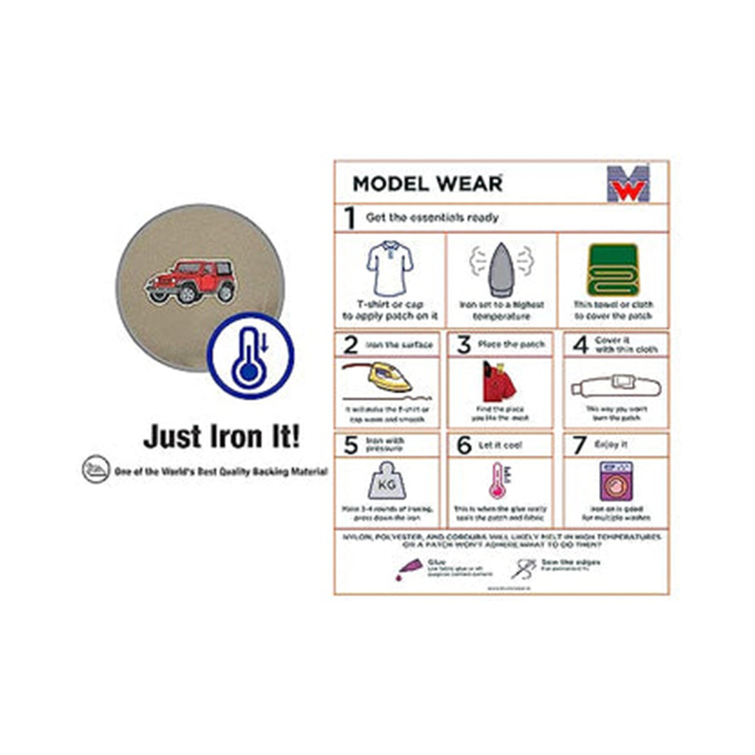 Model Wear Patches Vehicle Style Embroidery Applique Decoration for Clothes - Jeep