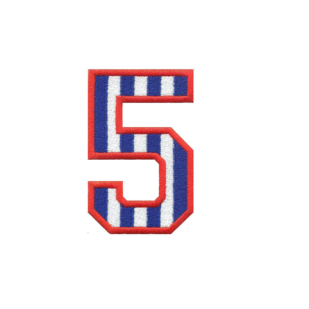 Model Wear Patches Number Style Embroidery Applique Decoration for Clothes - Blue/White (0)