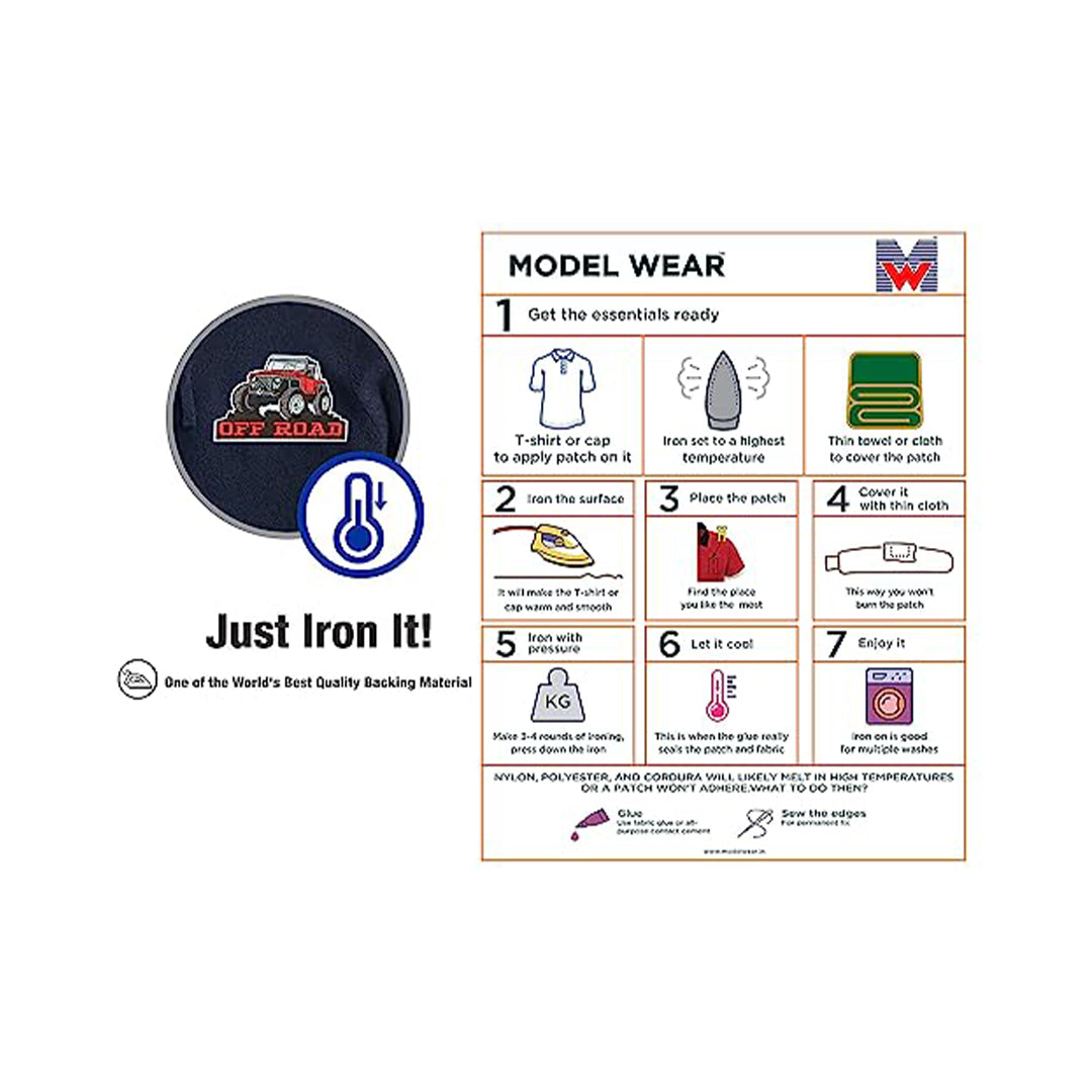 Model Wear Patches Off Road Vehicle Style Embroidery Applique Decoration for Clothes - SUV Off Road