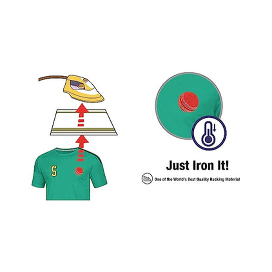 Model Wear - Cricket Ball Embroidered Appliques Patches