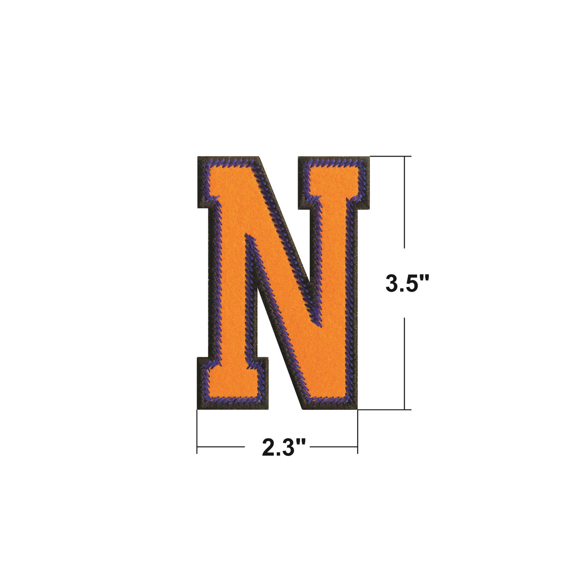 AE01-Model Wear A to Z Black & Orange EMBROIDERY LETTERS