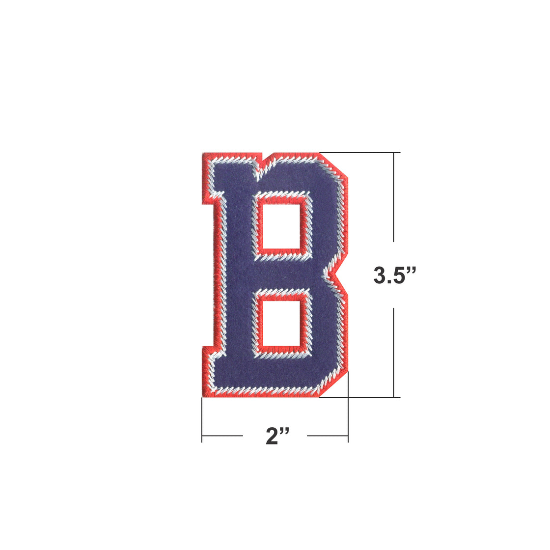 AE01-Model Wear A to Z Red & Navy EMBROIDERY LETTERS