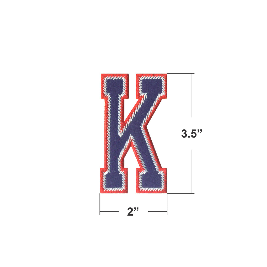 AE01-Model Wear A to Z Red & Navy EMBROIDERY LETTERS