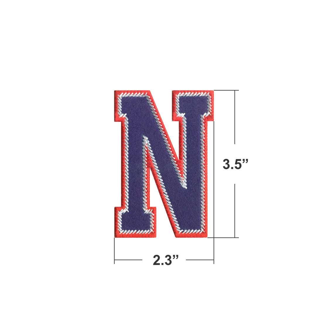 AE01-Model Wear A to Z Red & Navy EMBROIDERY LETTERS