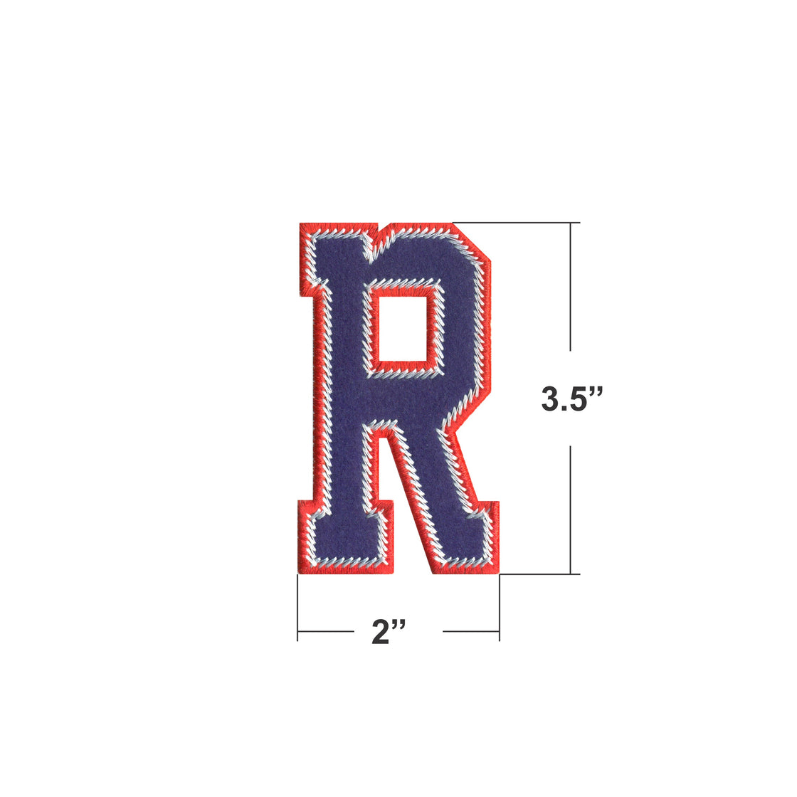 AE01-Model Wear A to Z Red & Navy EMBROIDERY LETTERS