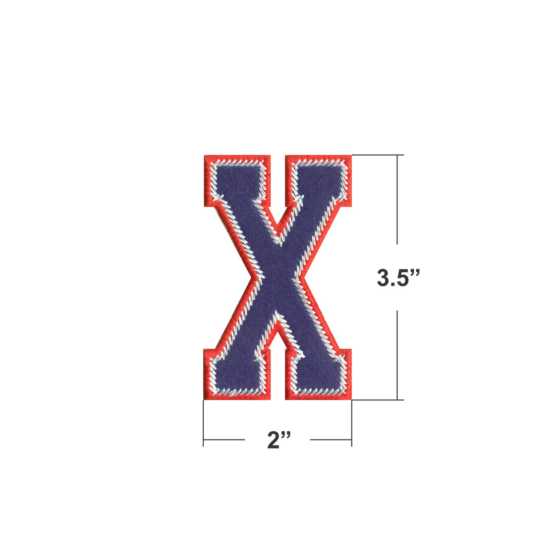 AE01-Model Wear A to Z Red & Navy EMBROIDERY LETTERS