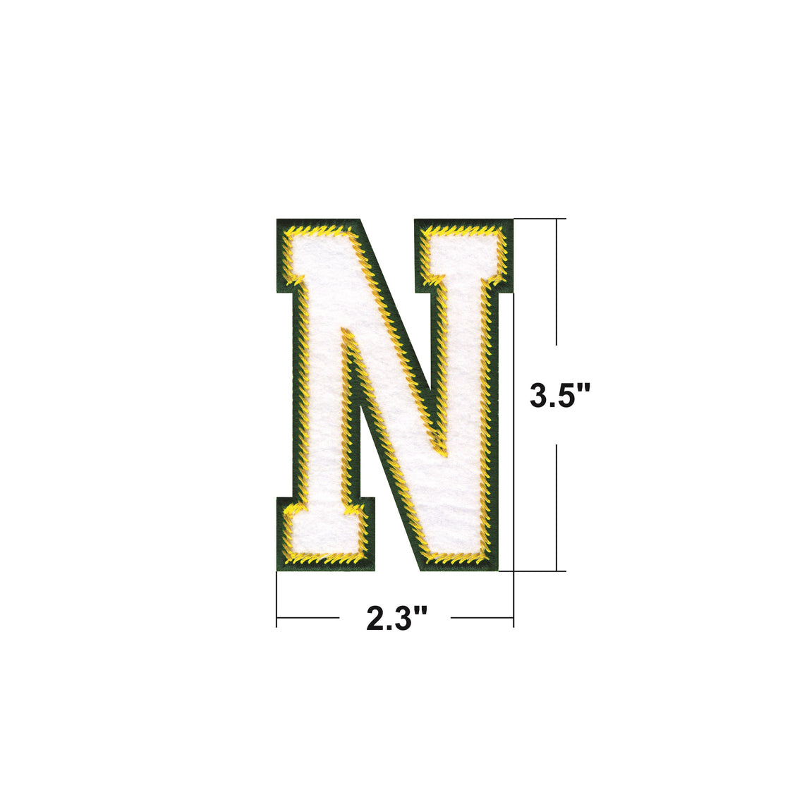 AE01- Model wear  A to Z Green & White EMBROIDERY LETTERS