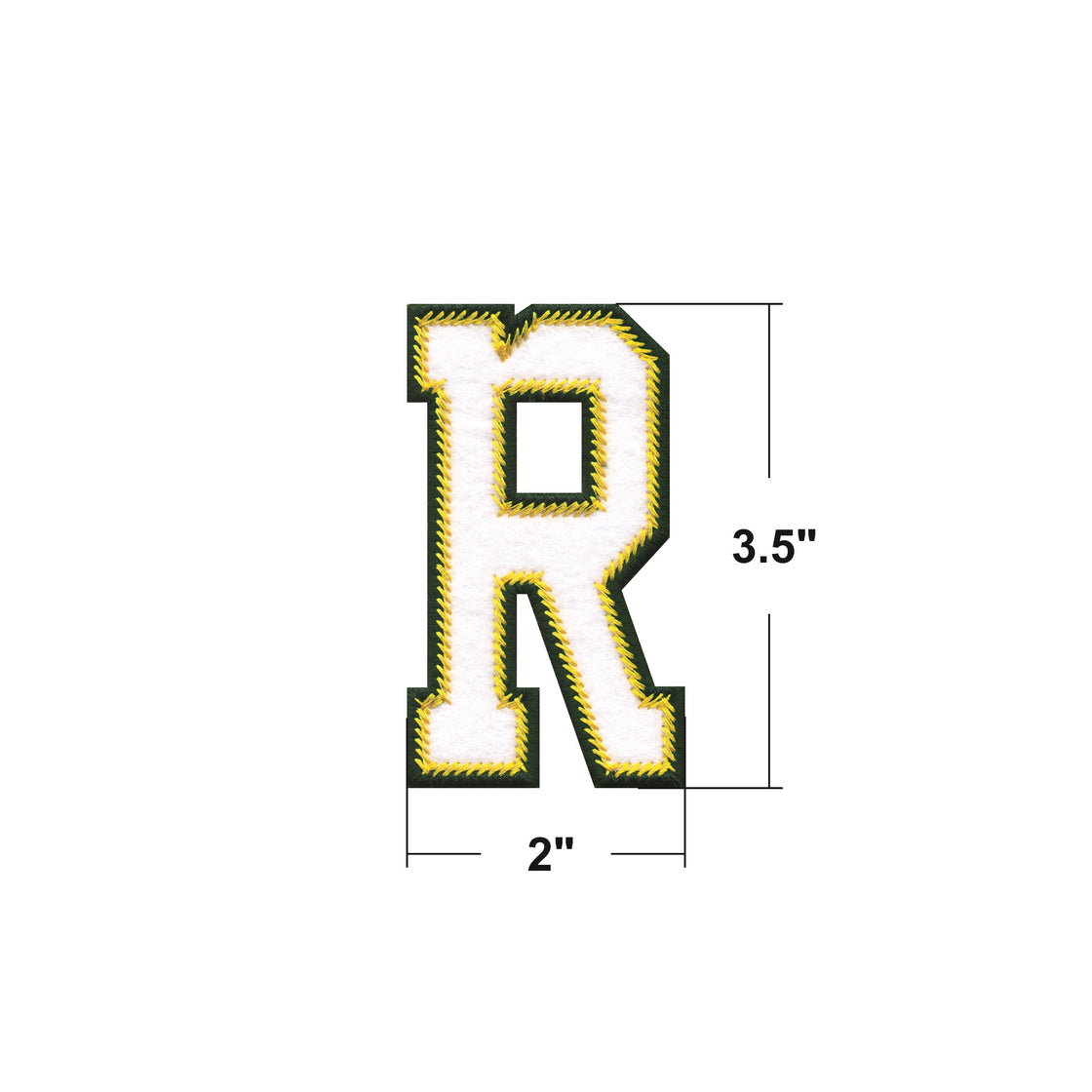 AE01- Model wear  A to Z Green & White EMBROIDERY LETTERS