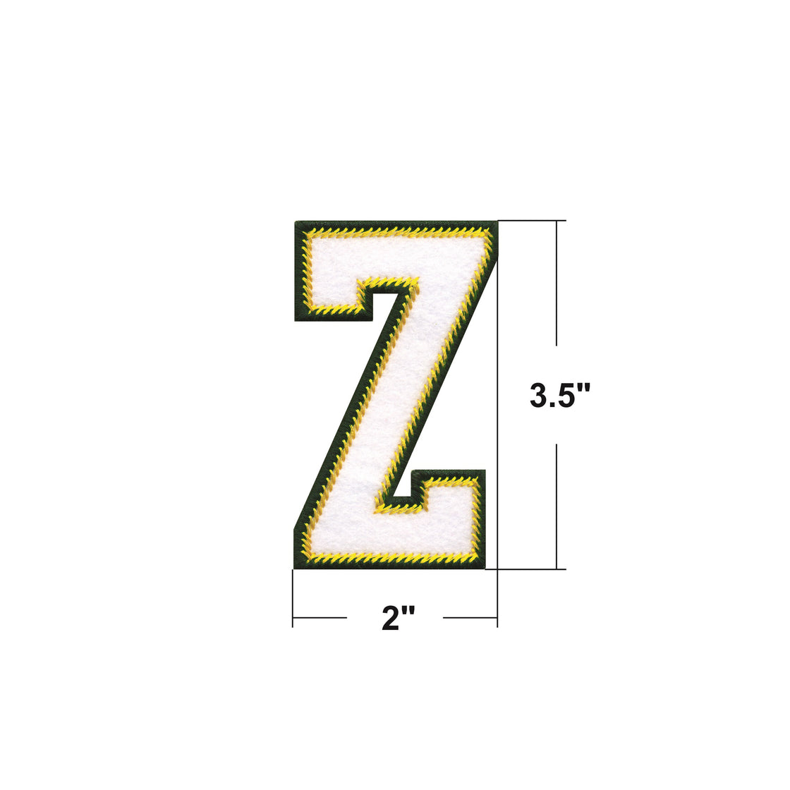 AE01- Model wear  A to Z Green & White EMBROIDERY LETTERS