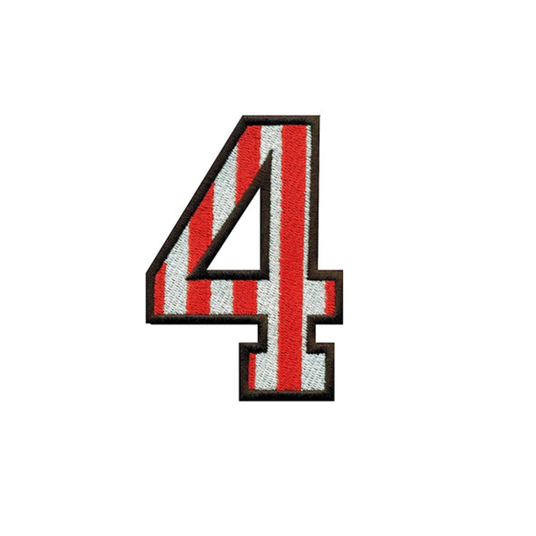 Model Wear Patches Number Style Embroidery Applique Decoration for Clothes - Red/White (0)