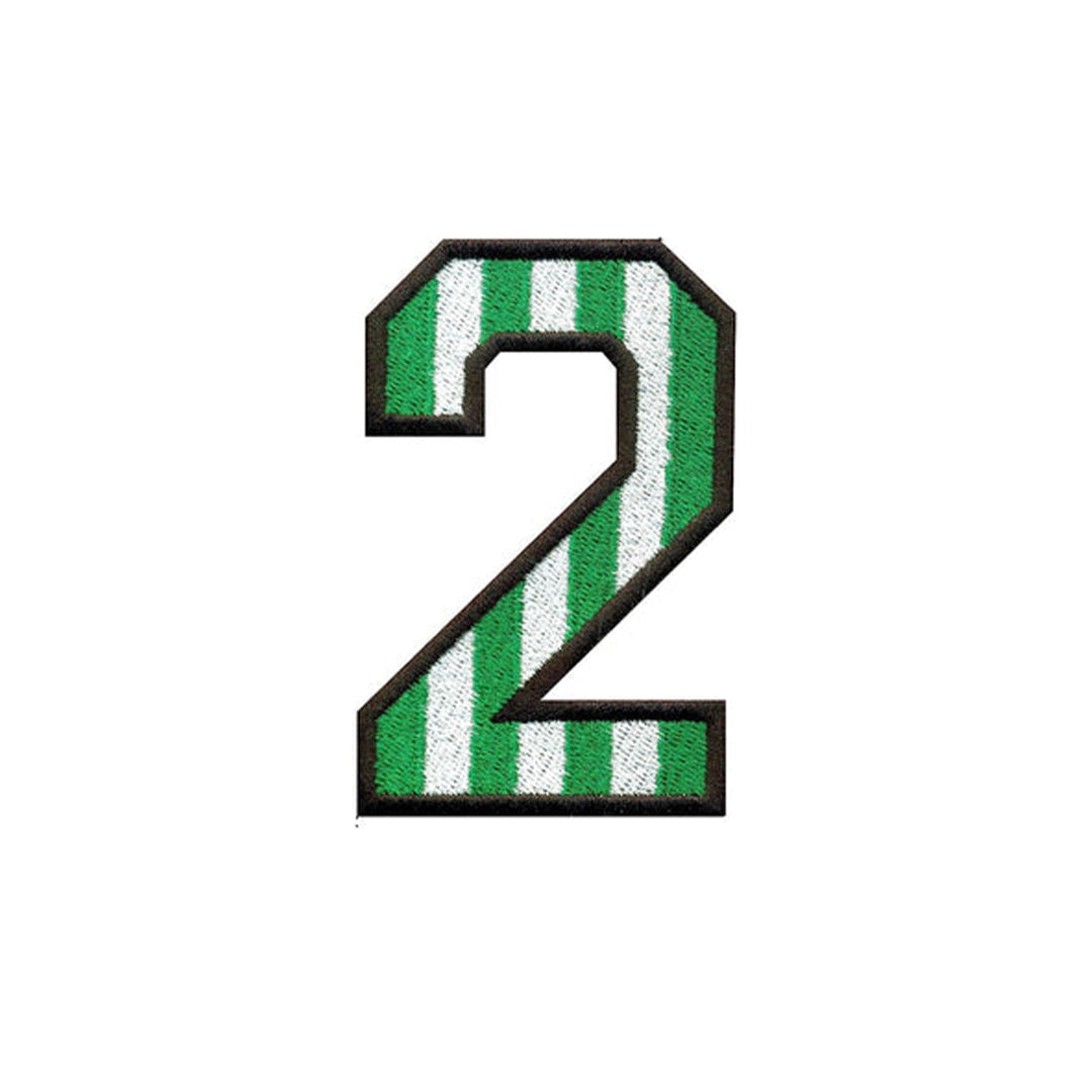 Model Wear Patches Number Style Embroidery Applique Decoration for Clothes - Green/White (0)